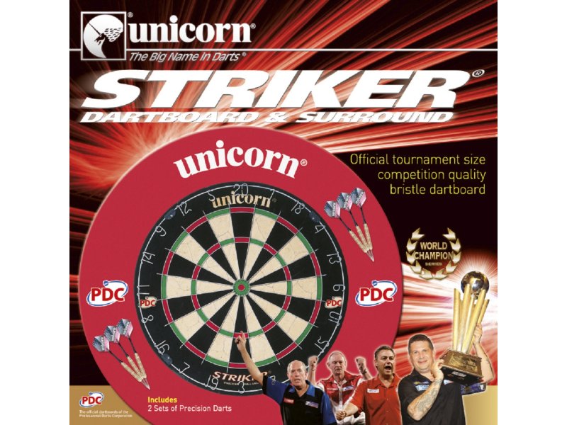 Unicorn Dartboard Unicorn Striker Board mit Surround Center Unicorn 46122